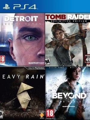4 JUEGOS EN 1 Detroit Become Human mas Heavy Rain mas Beyond Dos almas mas Tomb Raider Definitive Edition PS4
