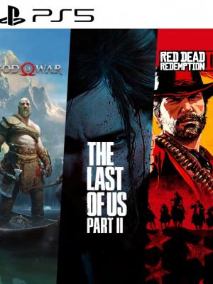 3 juegos en 1 God Of War mas The Last Of Us Part II mas Red Dead Redemption 2 PS5